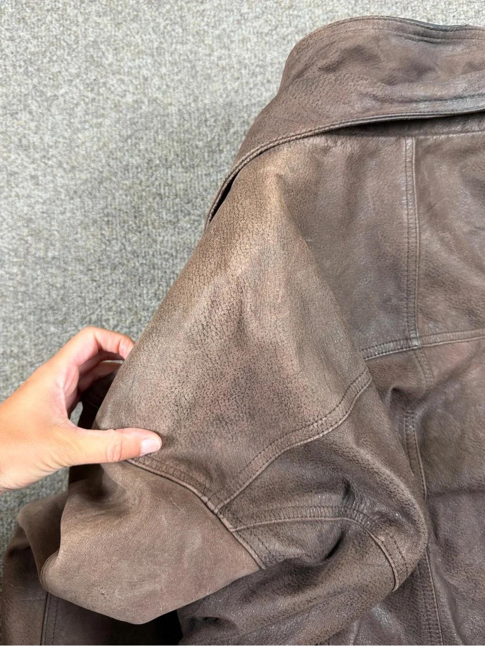 Vintage Wilsons Adventure Bound Brown Leather Bomber Jacket Men’s XL Funnel Neck